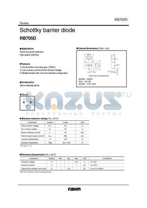 RB705D datasheet - Schottky barrier diode