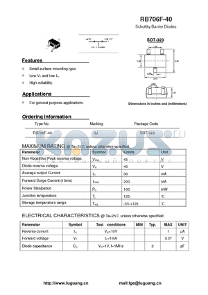 RB706F-40 datasheet - Schottky Barrier Diodes