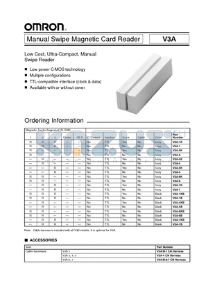 V3A-1K datasheet - Manual Swipe Magnetic Card Reader