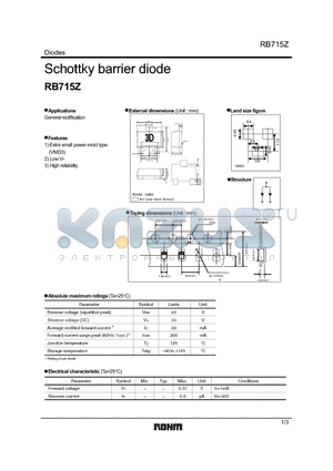 RB715Z datasheet - Schottky barrier diode