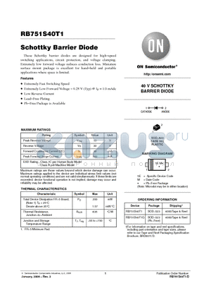 RB751S40T1G datasheet - Schottky Barrier Diode