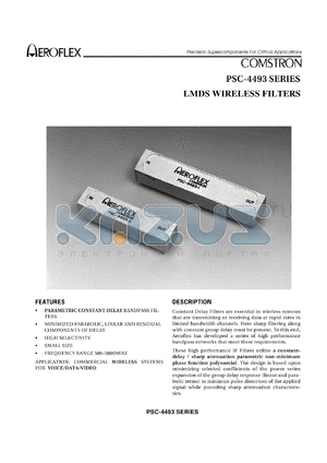 PSC-4493 datasheet - LMDS WIRELESS FILTERS