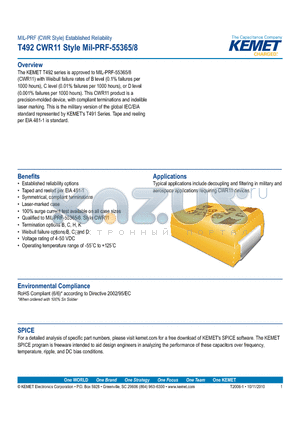 T492A156K005CC4251 datasheet - Established reliability options Symmetrical, compliant terminations