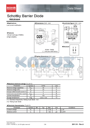 RBE2EA20A datasheet - Schottky Barrier Diode