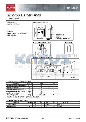 RBE1KA20A datasheet - Schottky Barrier Diode