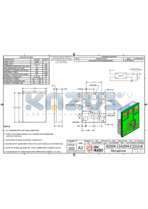 ROSM-1342RM-C3310-R datasheet - Microphone