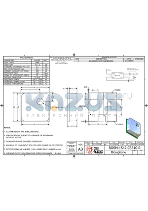 ROSM-1542-C3310-R datasheet - Microphone