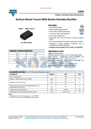 V3P6-M3-84A datasheet - Surface Mount Trench MOS Barrier Schottky Rectifier