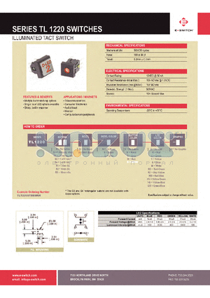 TL1220 datasheet - ILLUMINATED TACT SWITCH