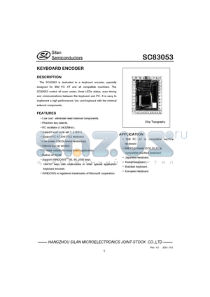 SC83053 datasheet - KEYBOARD ENCODER