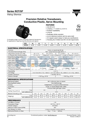 ROT156SF1ET502E1 datasheet - Precision Rotative Transducers, Conductive Plastic, Servo Mounting