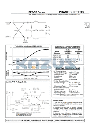 PEG-3E-25B datasheet - PHASE SHIFTERS