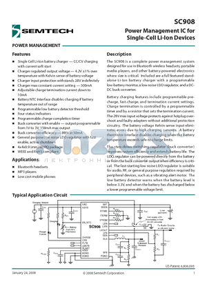 SC908EVB datasheet - Power Management IC for Single-Cell Li-Ion Devices