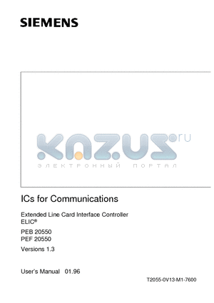 PEF20550 datasheet - ICs for Communications