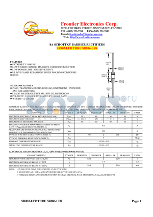 SR804-LFR datasheet - 8A SCHOTTKY BARRIER RECTIFIERS