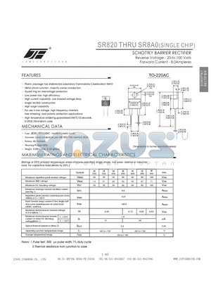 SR830 datasheet - SCHOTTKY BARRIER RECTIFIER