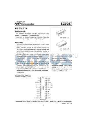 SC9257 datasheet - PLL FOR DTS