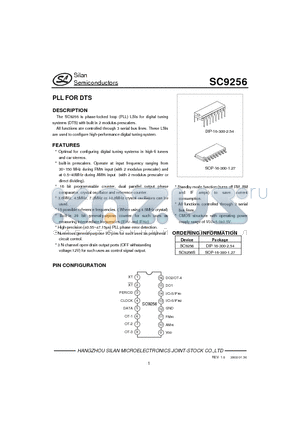 SC9256 datasheet - PLL FOR DTS