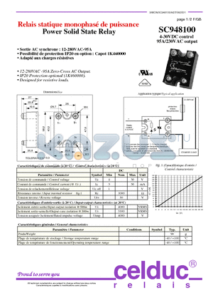 SC948100 datasheet - Relais statique monophase de puissance Power Solid State Relay