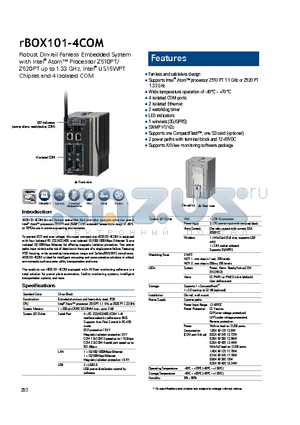 RBOX101-4COM datasheet - Fanless and cableless design