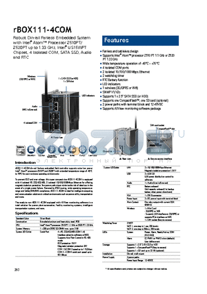 RBOX111-4COM datasheet - Fanless and cableless design