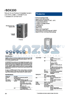 RBOX200 datasheet - Fanless and cableless design