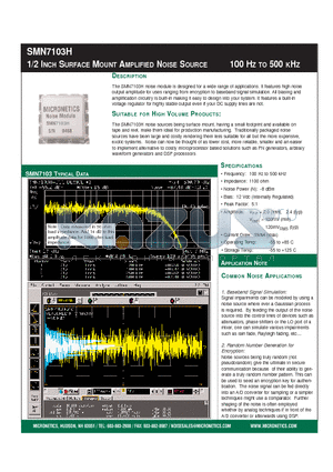 SMN7103H datasheet - 1/2 INCH SURFACE MOUNT AMPLIFIED NOISE SOURCE