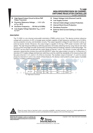 TL1466IPMRG4 datasheet - HIGH-SPEED/PRECISION SIX CHANNEL SWITCHING REGULATOR CONTROLLER