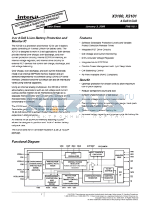 X3101V28Z datasheet - 3 or 4 Cell Li-ion Battery Protection and Monitor IC