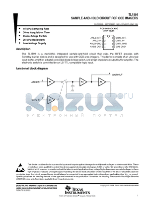 TL1591 datasheet - SAMPLE-AND-HOLD CIRCUIT FOR CCD IMAGERS