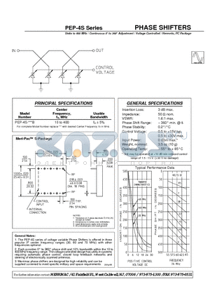 PEP-4S-400B datasheet - PHASE SHIFTERS