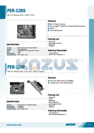 PER-C30F datasheet - Three IEEE 1394a Ports Up To 400Mbps