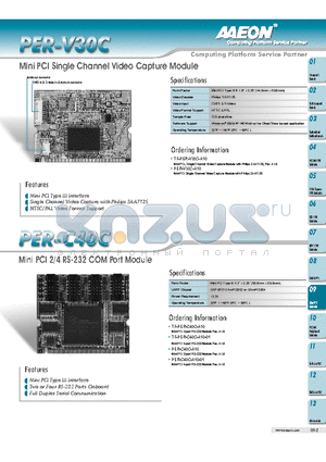 PER-C40C datasheet - Mini PCI Single Channel Video Capture Module