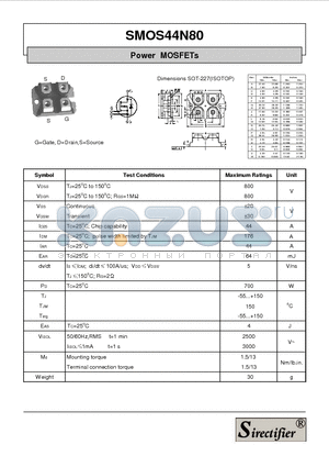SMOS44N80 datasheet - Power MOSFETs