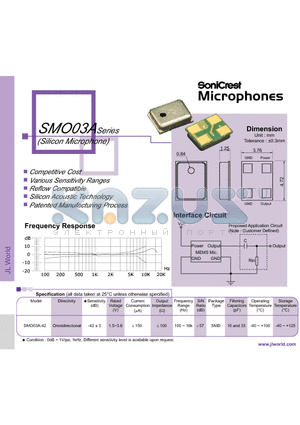 SMO03A-42 datasheet - Silicon Microphone