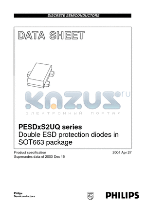 PESD12VS2UQ datasheet - Double ESD protection diodes in SOT663 package