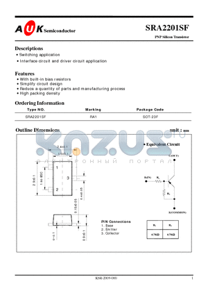 SRA2201SF datasheet - PNP Silicon Transistor