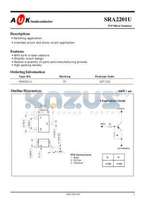 SRA2201U datasheet - PNP Silicon Transistor