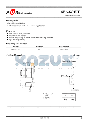 SRA2201UF datasheet - PNP Silicon Transistor