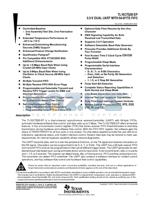 TL16C752BTPTREP datasheet - 3.3-V DUAL UART WITH 64-BYTE FIFO