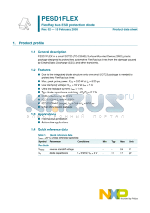 PESD1FLEX datasheet - FlexRay bus ESD protection diode