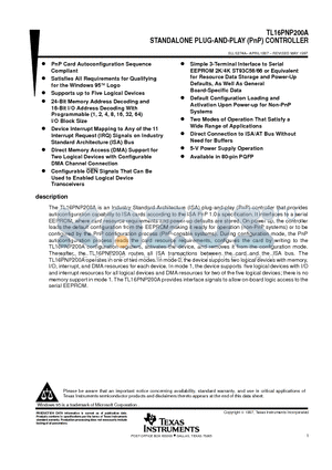 TL16PNP200APH datasheet - STANDALONE PLUG-AND-PLAY (PnP) CONTROLLER