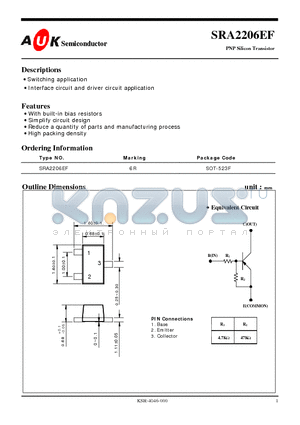 SRA2206EF datasheet - PNP Silicon Transistor