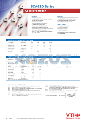 SCA620 datasheet - Accelerometer