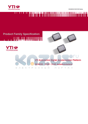 SCA8X0 datasheet - VTI Automotive Digital Accelerometer Platform
