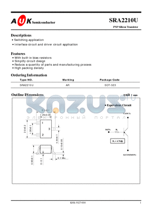 SRA2210U datasheet - PNP Silicon Transistor