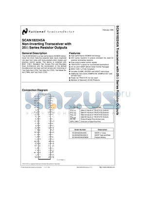 SCAN182245ASSCQB datasheet - Non-Inverting Transceiver with 25OHM Series Resistor Outputs