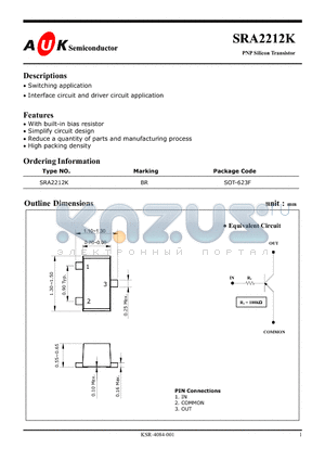 SRA2212K datasheet - PNP Silicon Transistor