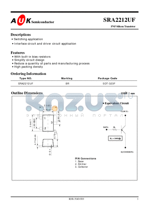 SRA2212UF datasheet - PNP Silicon Transistor