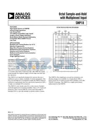 SMP18 datasheet - Octal Sample-and-Hold with Multiplexed Input